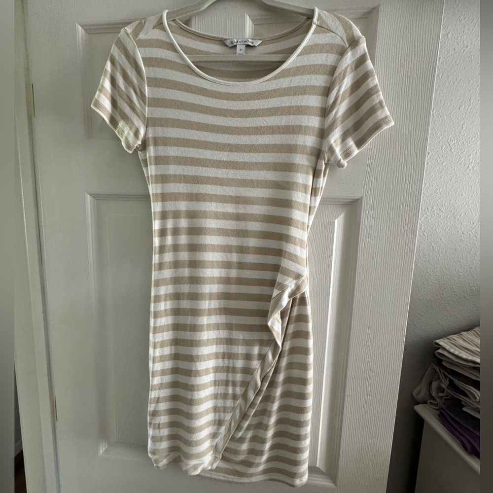 41 Hawthorn Striped Beige and White Women's Dress